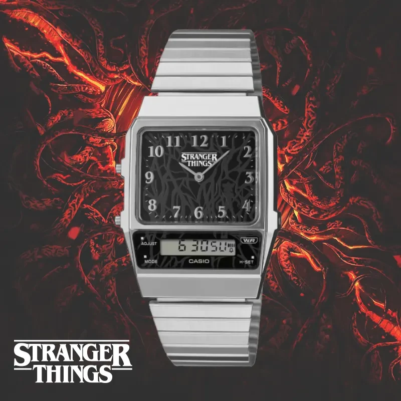 Casio X Stranger Things Vintage Black Dial Watch- AQ-800EST-1ADR
